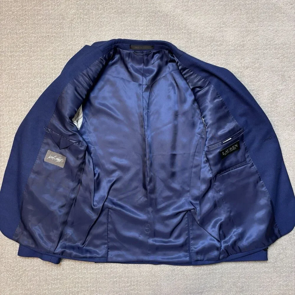 Lauren Ralph Lauren Boys Blue Blazer Sport Coat Sz 12R Preppy Classic Formal
